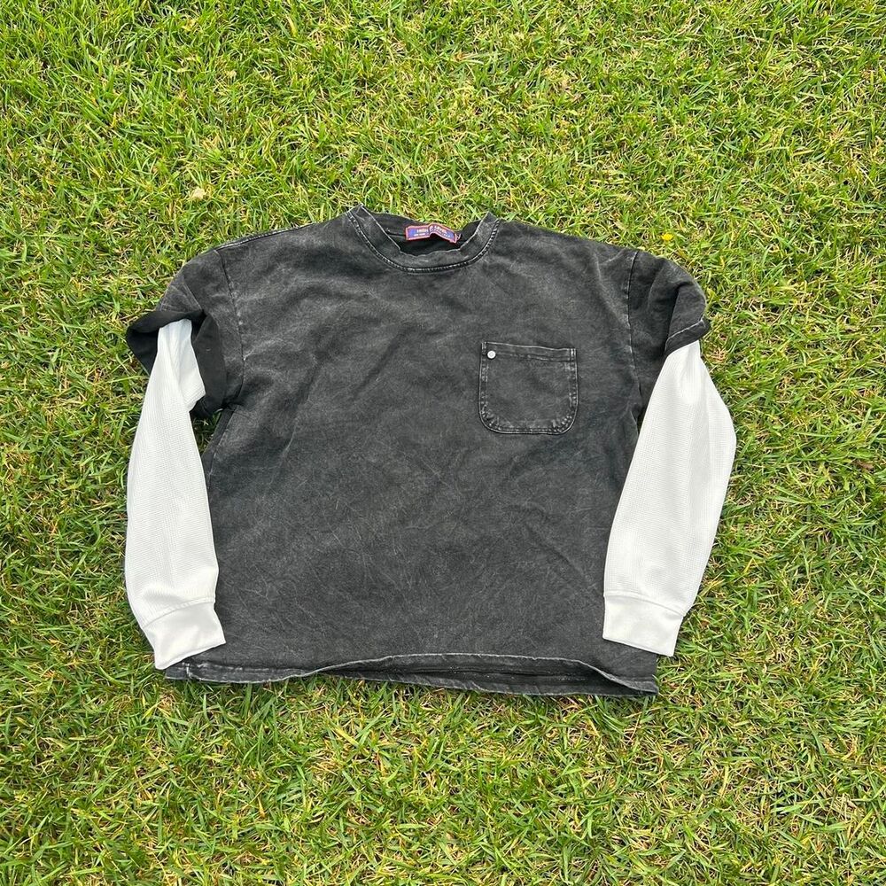 High Level long sleeve waffle knit y2k tee mens size S Small